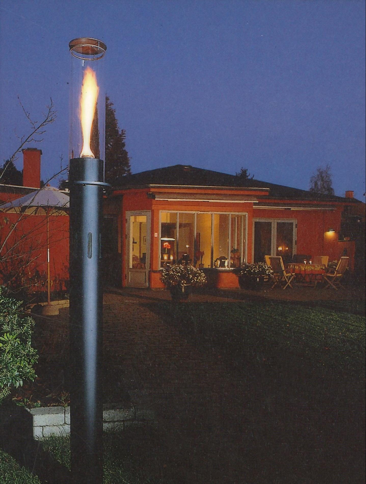 Louisiana gas lamp in an evening setting.